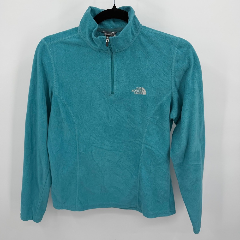 The North Face‎ Womens M Glacier 1/4 Zip Pullover Turquoise Aqua Blue Fleece